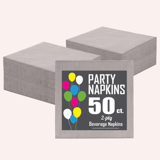 Silver Beverage Napkins (50ct)