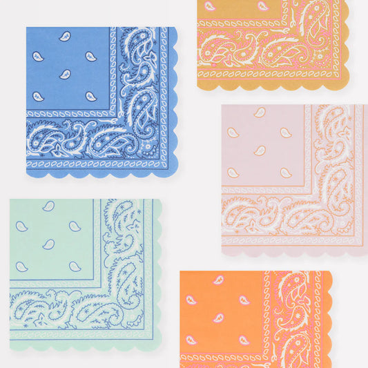 Western Bandana Small Napkins (x16)