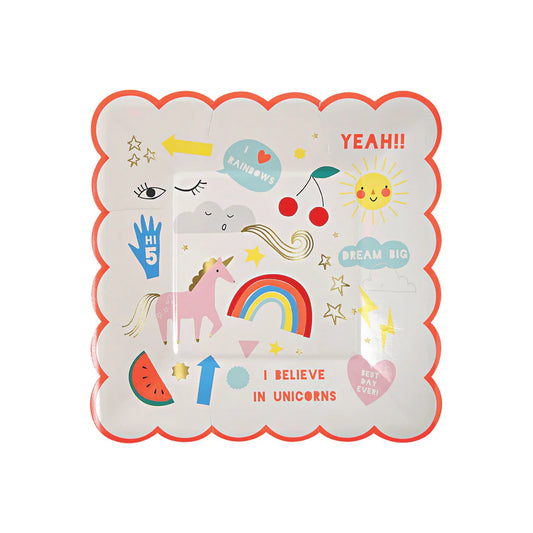 I Believe In Unicorns Small Plates (x8)