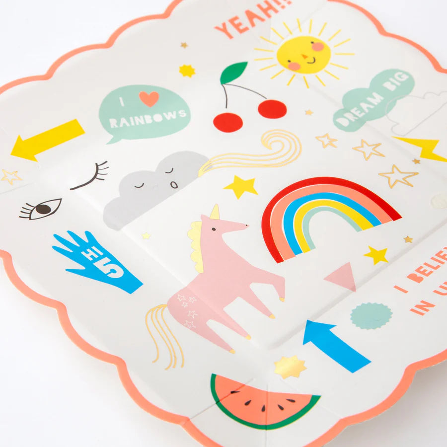 I Believe In Unicorns Small Plates (x8)