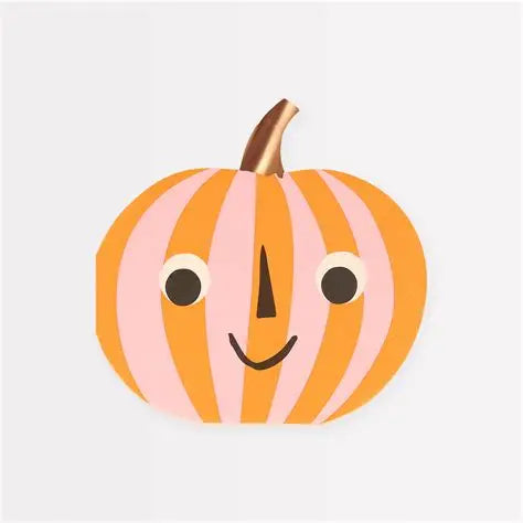 Pink & Orange Stripy Pumpkin Napkins
