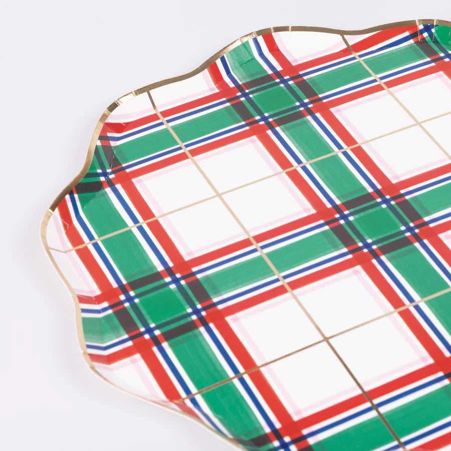 Plaid Dinner Plates (x 8)