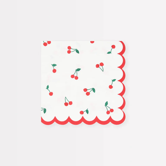 Cherry Pattern Small Napkins (x16)