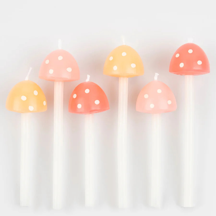 Mushroom Birthday Candles (x6)