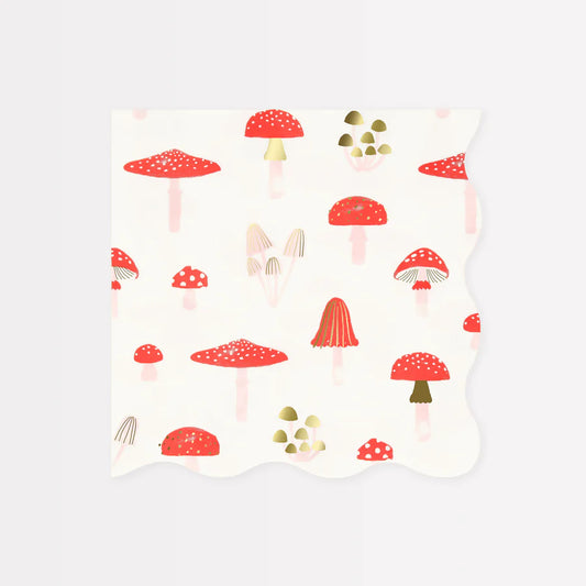 Merry Mushroom Large Napkins (x16)