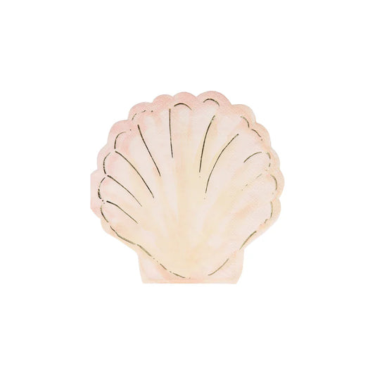 Watercolor Clam Shell Napkins (x16 napkins)