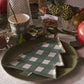 Green Gingham Tree Plates (x8)