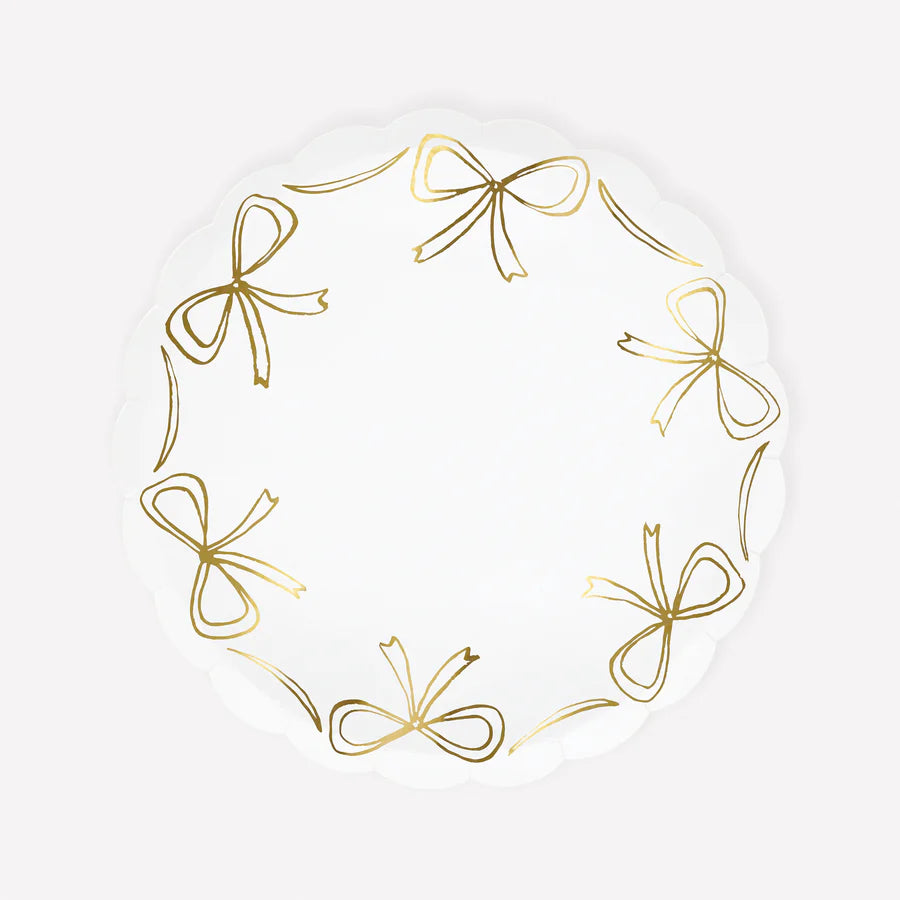 Gold Bow Side Plates (x 8)