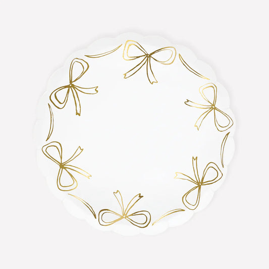 Gold Bow Side Plates (x 8)