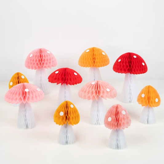 Honeycomb Mushroom Decorations (x10)