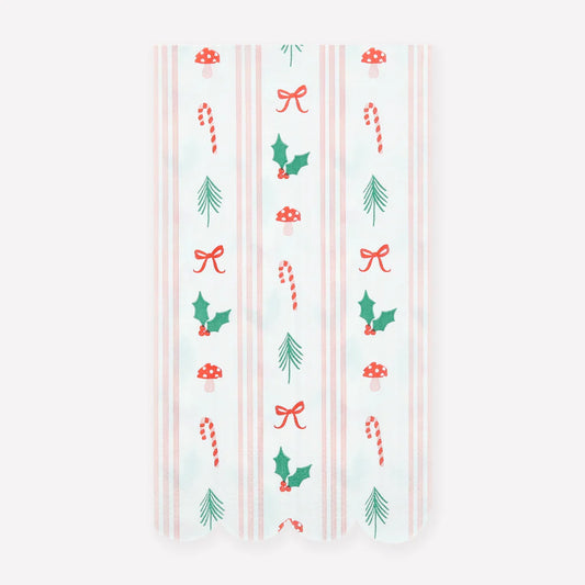Festive Icon Stripes Guest Towels (x 16)