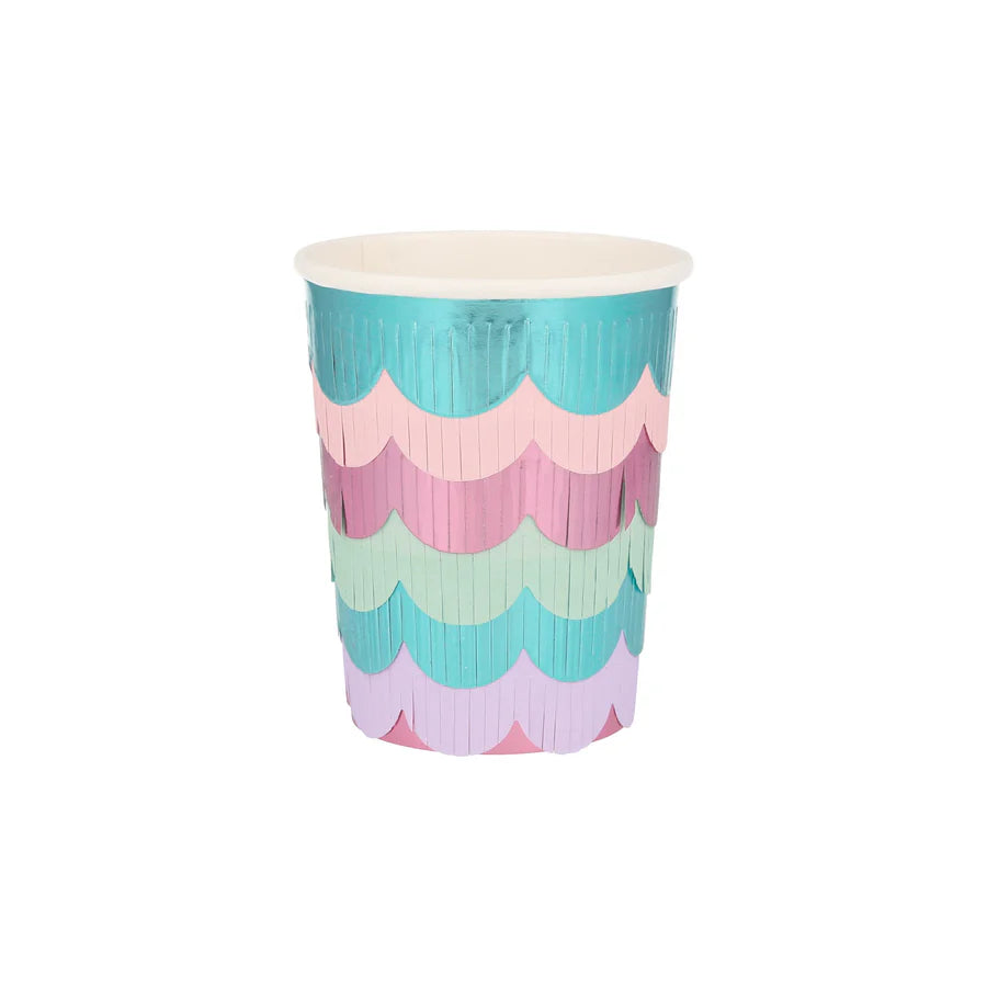 Mermaid Scalloped Fringe Cups (x8)