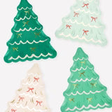 Christmas Tree With Bows Plates (x 8)