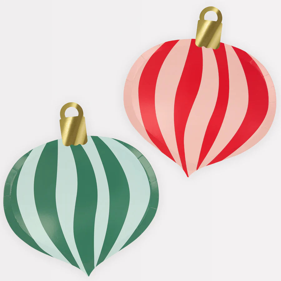 Striped Ornament Plates (x8)