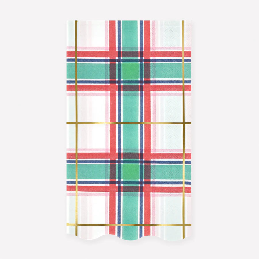 Plaid Guest Napkins (x 16)