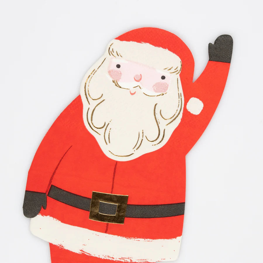 Jolly Christmas Santa Napkins (x16)