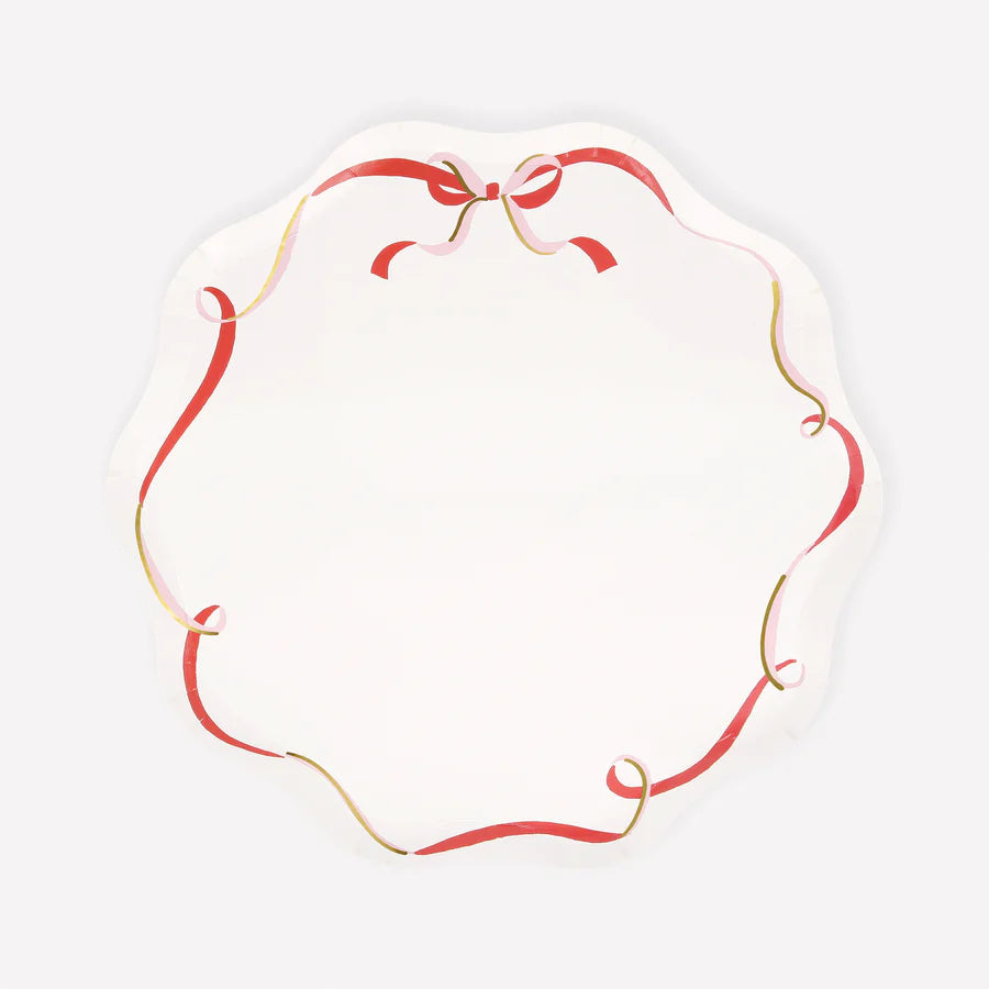 Ribbon Bow Side Plates (x 8)