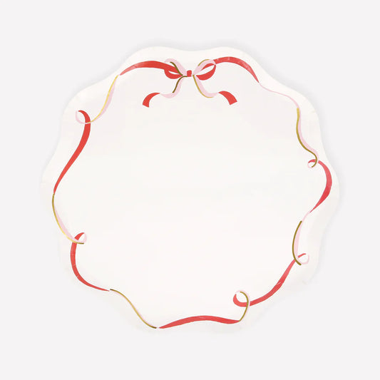 Ribbon Bow Side Plates (x 8)