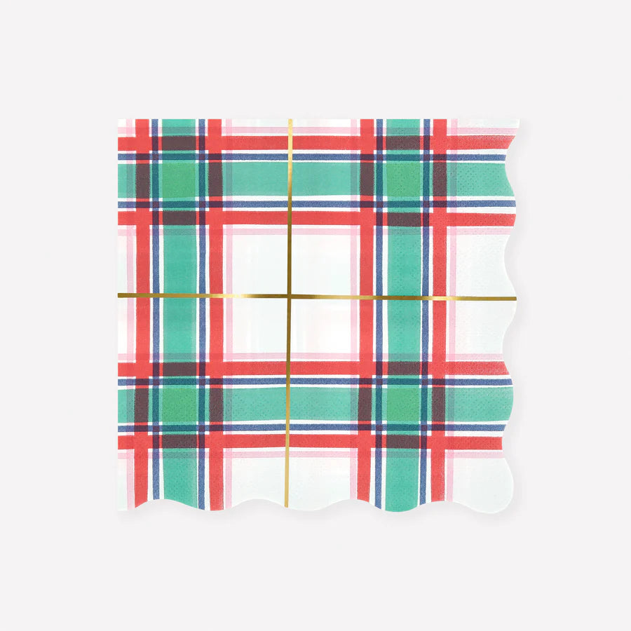 Plaid Large Napkins (x 16)