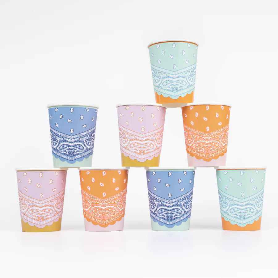 Western Bandana Cups (x8)