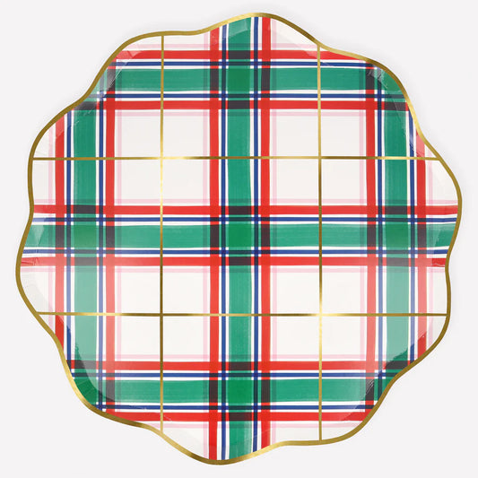 Plaid Dinner Plates (x 8)