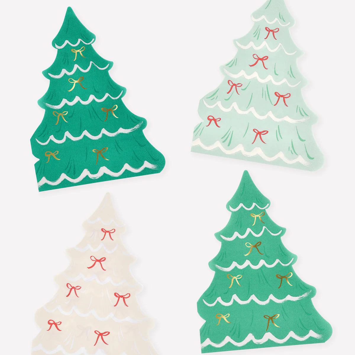 Christmas Tree With Bows Napkins (x 16)
