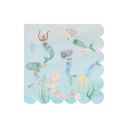 Mermaids Swimming Napkins (x16)