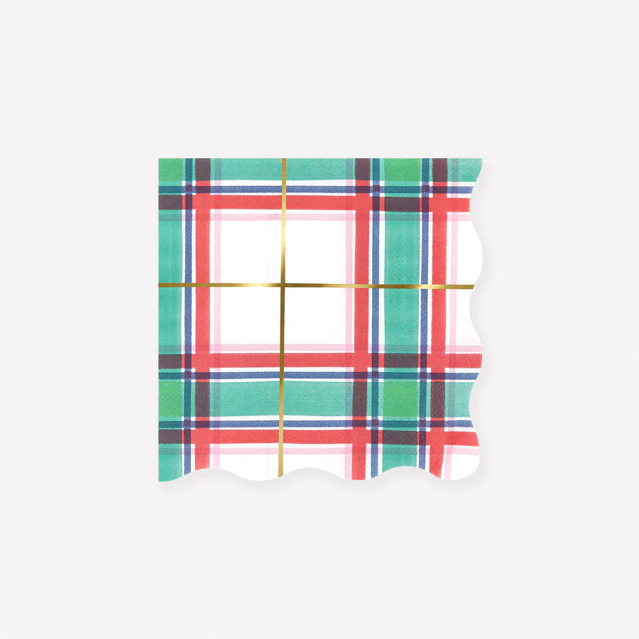 Plaid Small Napkins (x 16)