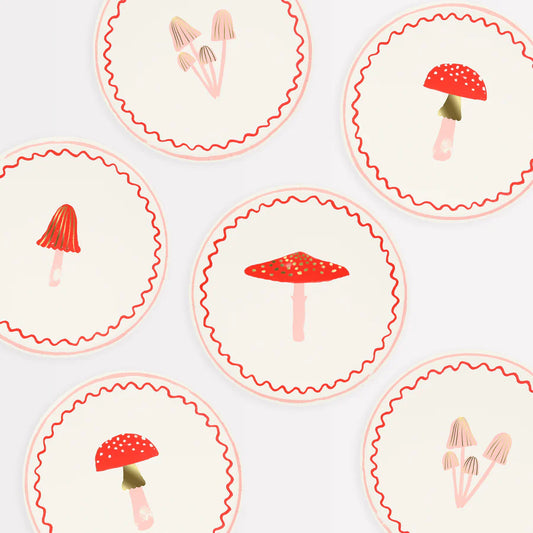 Merry Mushroom Side Plates (x8)