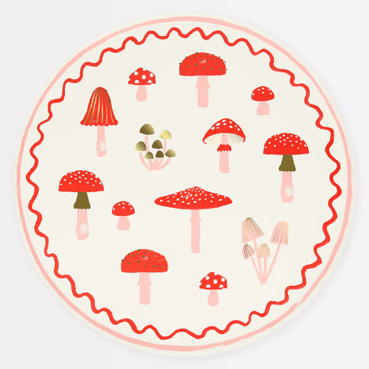 Merry Mushroom Dinner Plates (x8)