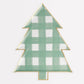 Green Gingham Tree Plates (x8)