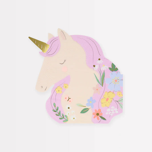 Meadow Unicorns Shaped Napkins (x16)