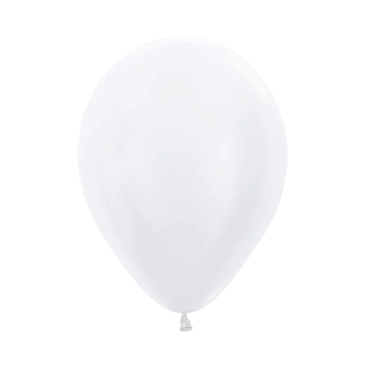 Satin Perla Blanco, 12", 25 Count, Sempertex, Color 406